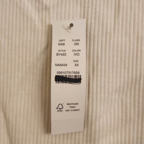 NWT J. Crew Vintage Rib Rosette T-Shirt Ivory 3X - Picture 7 of 7